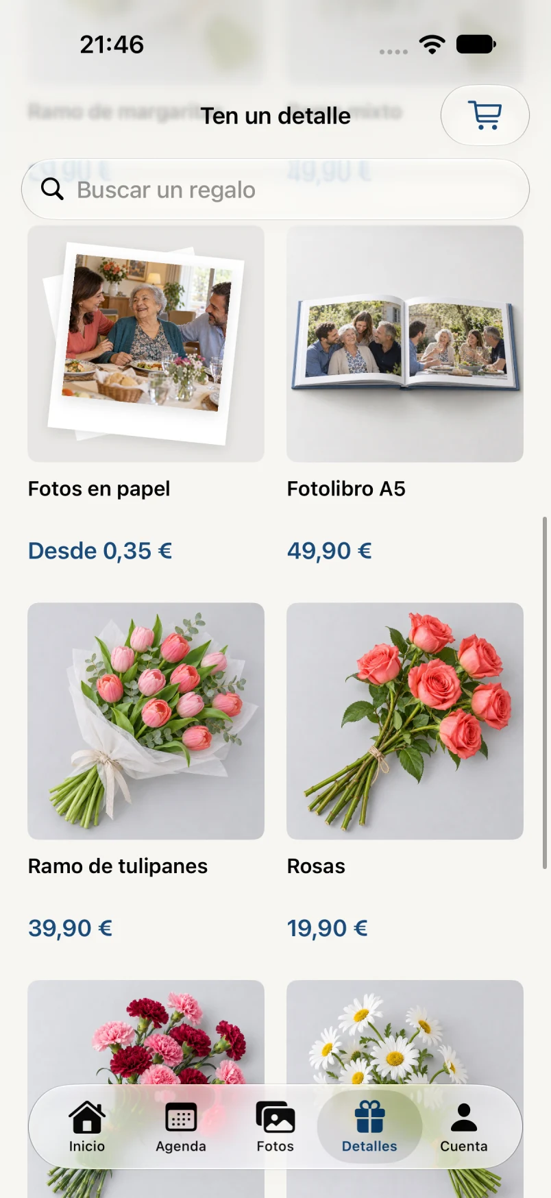 Fotos en papel y fotolibro · datos ficticios