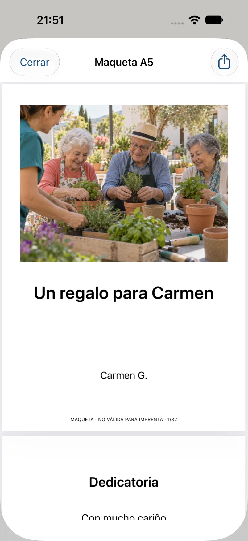 Maqueta PDF del álbum · datos ficticios