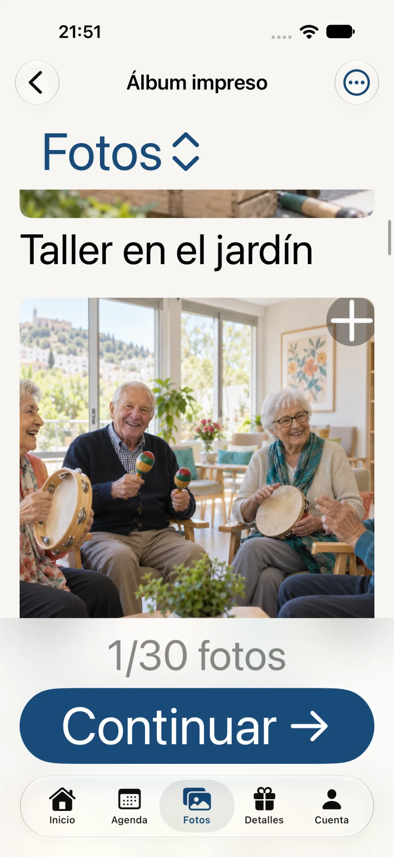 Álbum con texto ampliado · datos ficticios