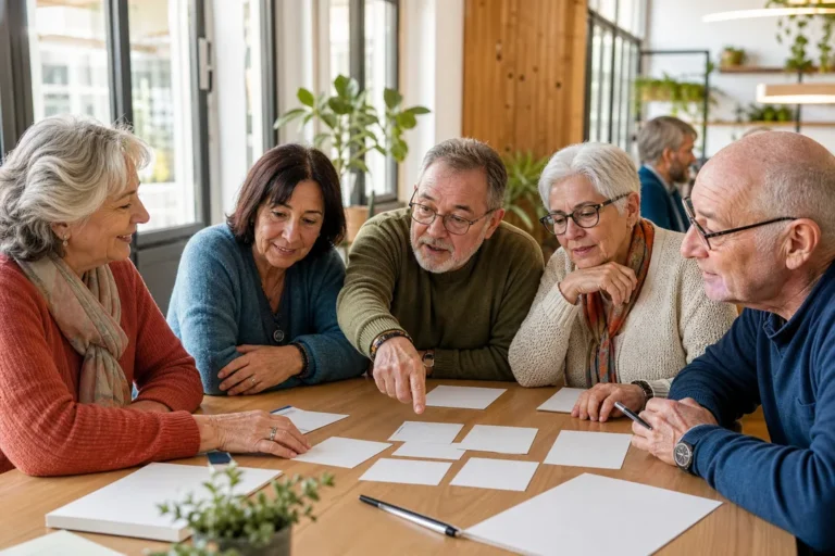 Grupo de personas mayores participando en una actividad comunitaria