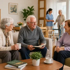 Personas mayores en una vivienda tutelada con apoyo y convivencia